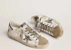 Golden Goose Super-Star White Zebra Pony Star Silver Heel (W)