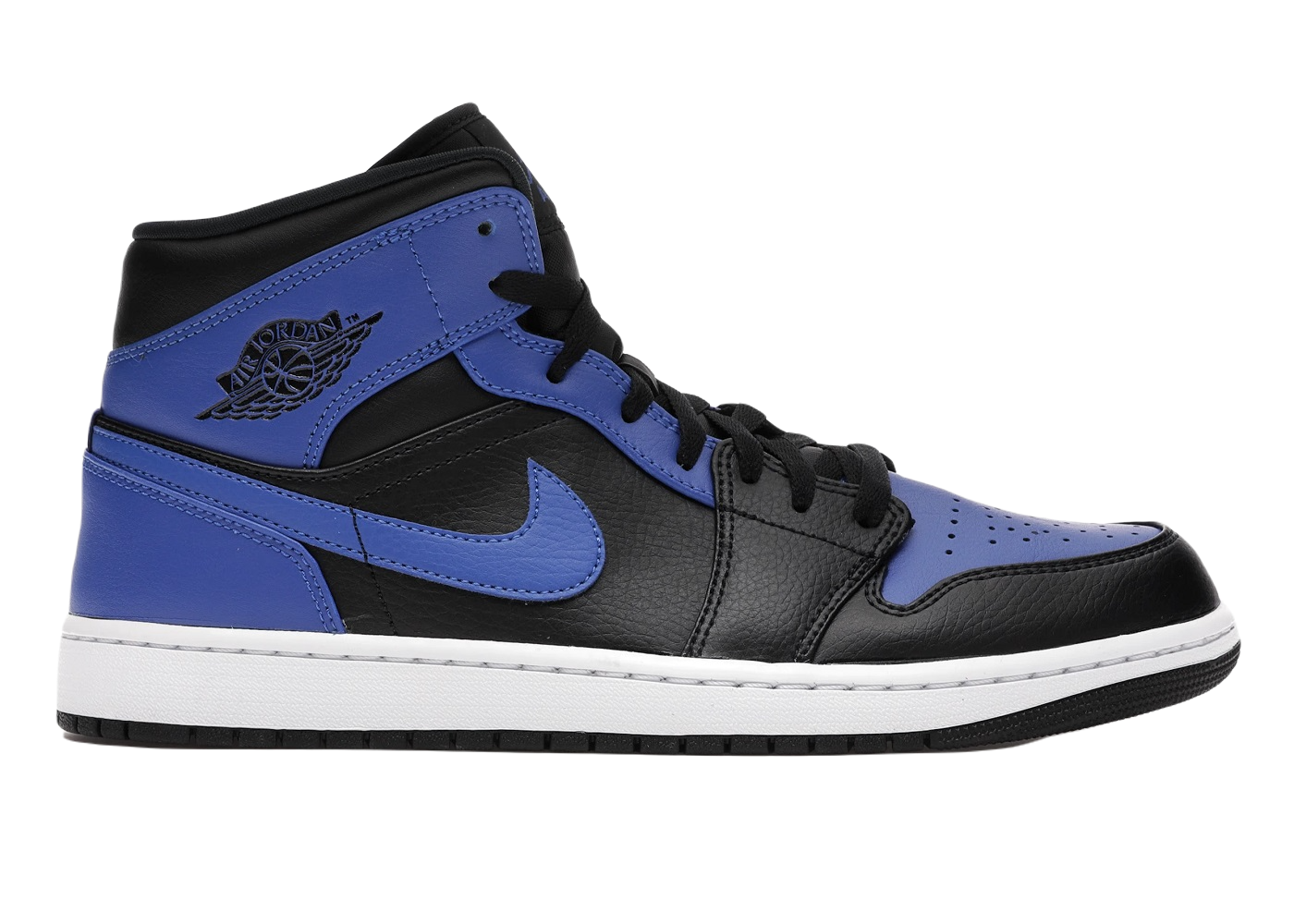 Nike Air Jordan 1 Mid Hyper Royal Tumbled Leather