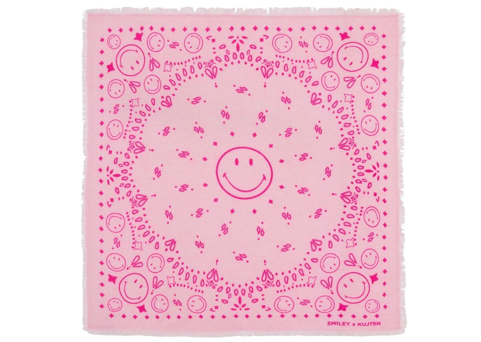 Kujten Large Bandana Hachiko Smiley Candy Pink
