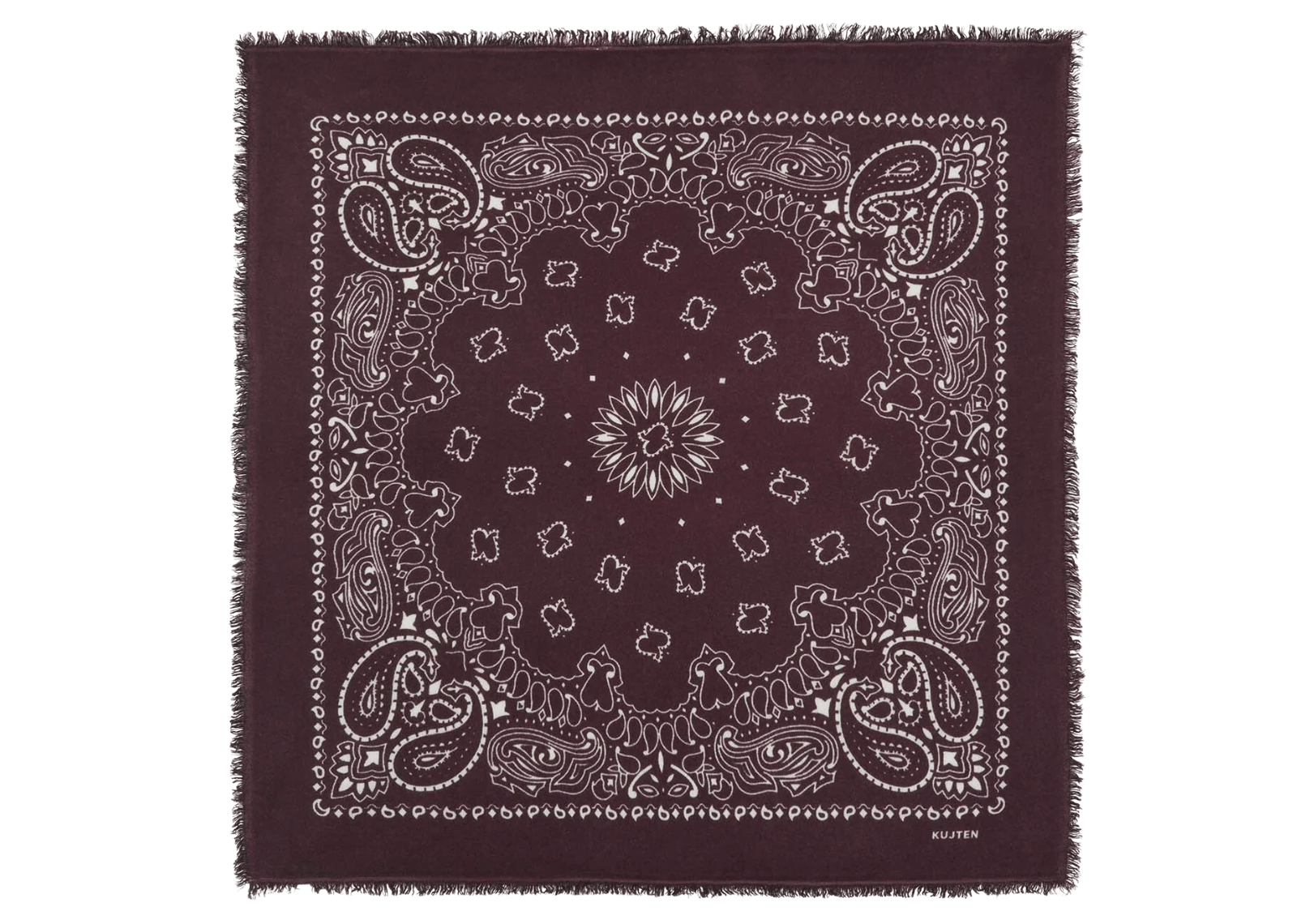 Kujten Large Cashmere Bandana Hachiko Burgundy