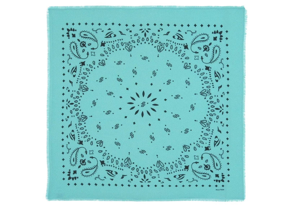 Kujten Large Cashmere Bandana Hachiko Marshmallow Green