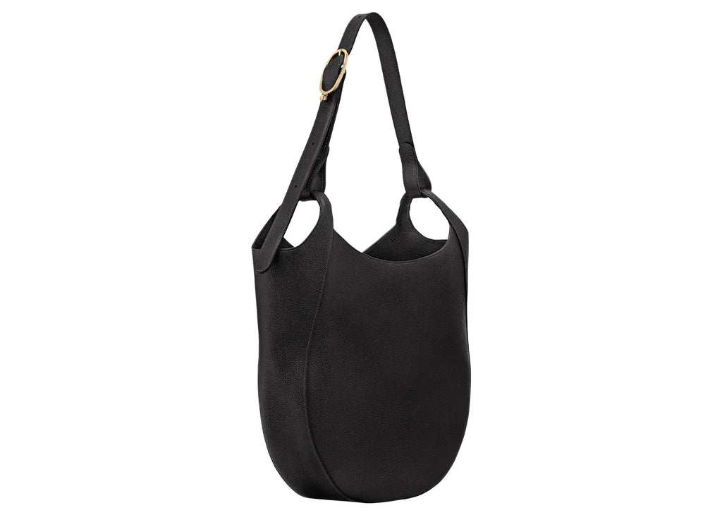 Longchamp Le Foulonné Lare Hobo Bag Black
