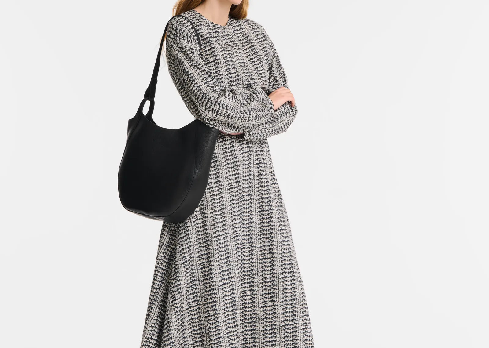 Longchamp Le Foulonné Lare Hobo Bag Black