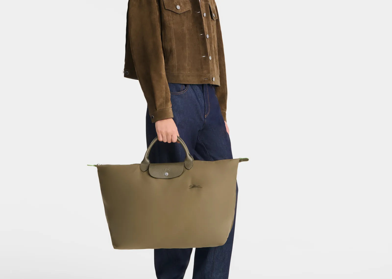 Longchamp Le Pliage Green L Travel Bag Artichoke