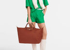 Longchamp Le Pliage Green L Travel Bag Chestnut