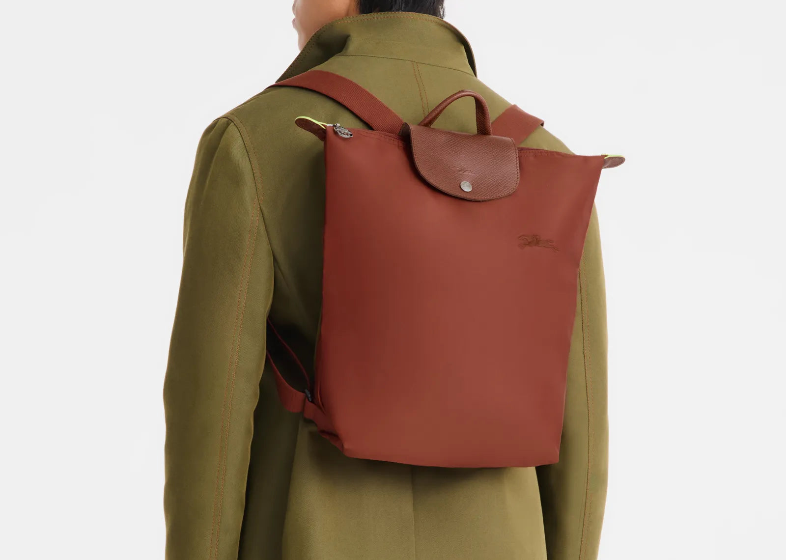 Longchamp Le Pliage Green M Backpack Chestnut