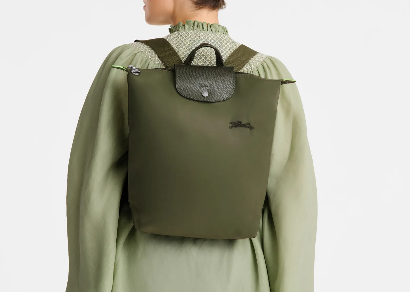 Longchamp Le Pliage Green M Backpack Forest