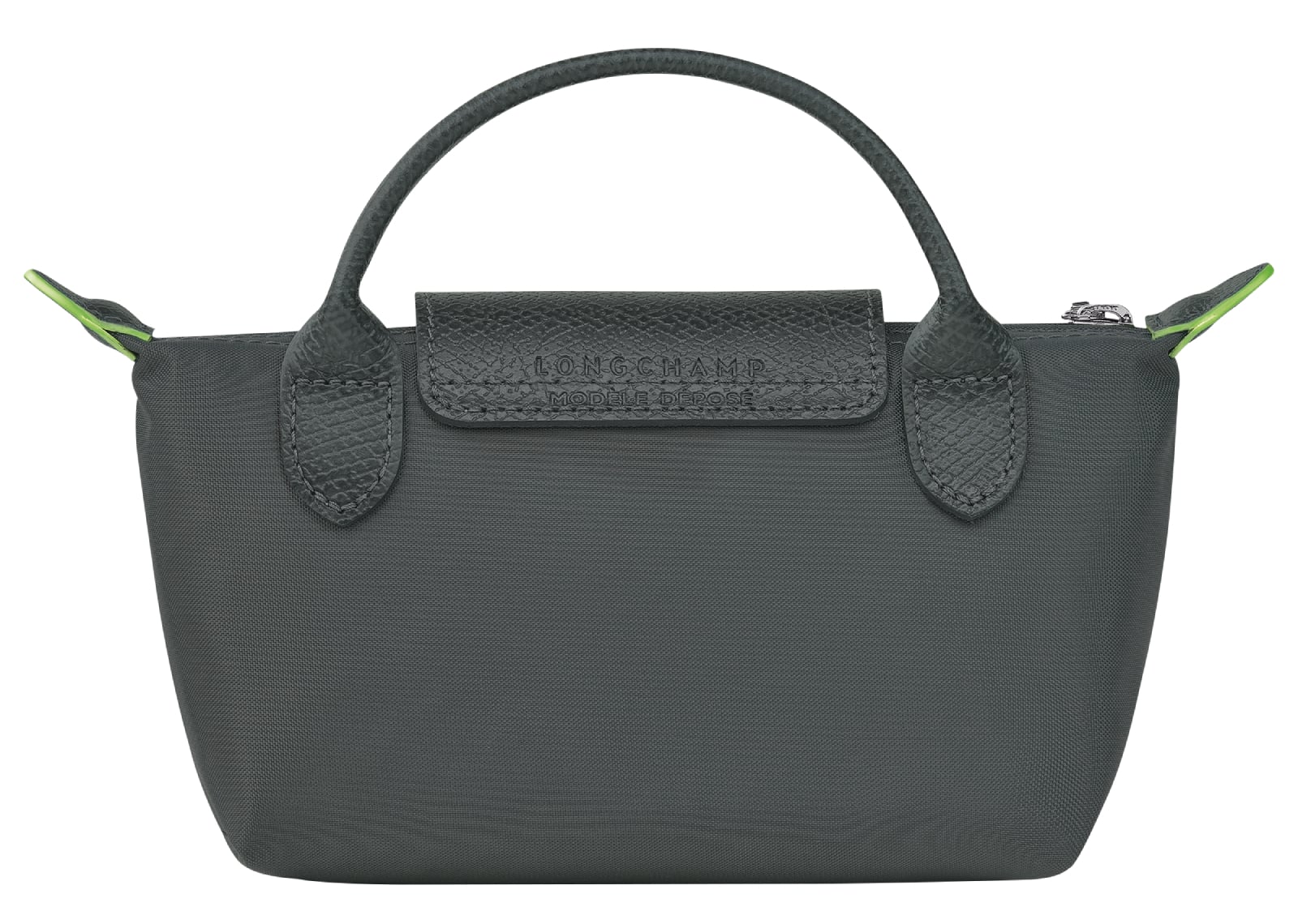 Longchamp Le Pliage Green Pouch With Handle Graphite