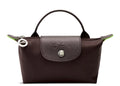 Longchamp Le Pliage Green Pouch with handle Mocha