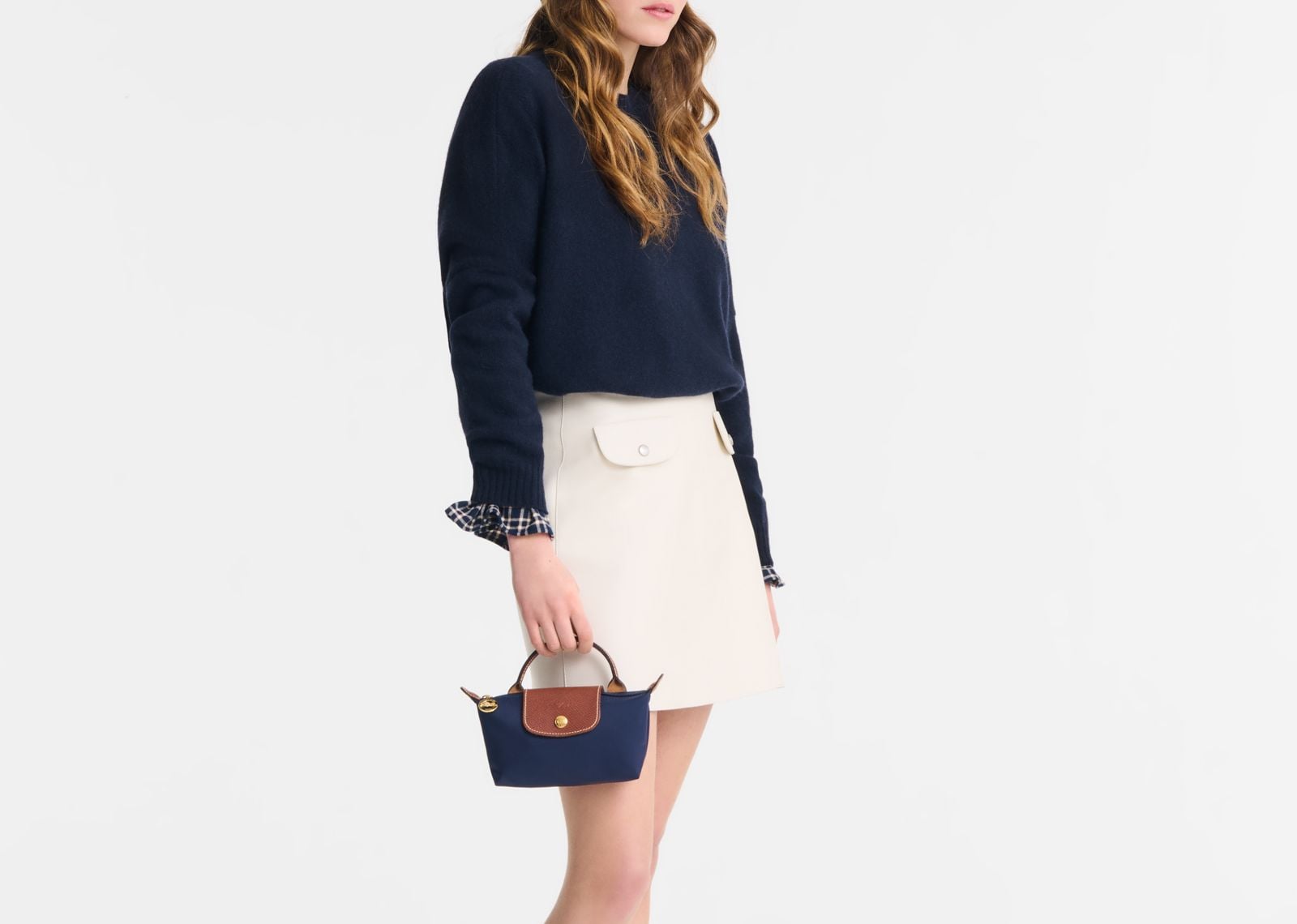 Longchamp Le Pliage Original Pouch With Handle Navy