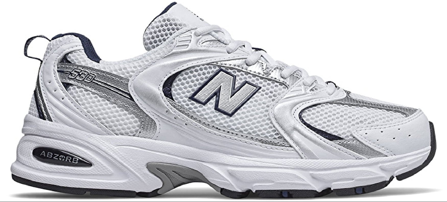 New Balance 530 White Silver Navy