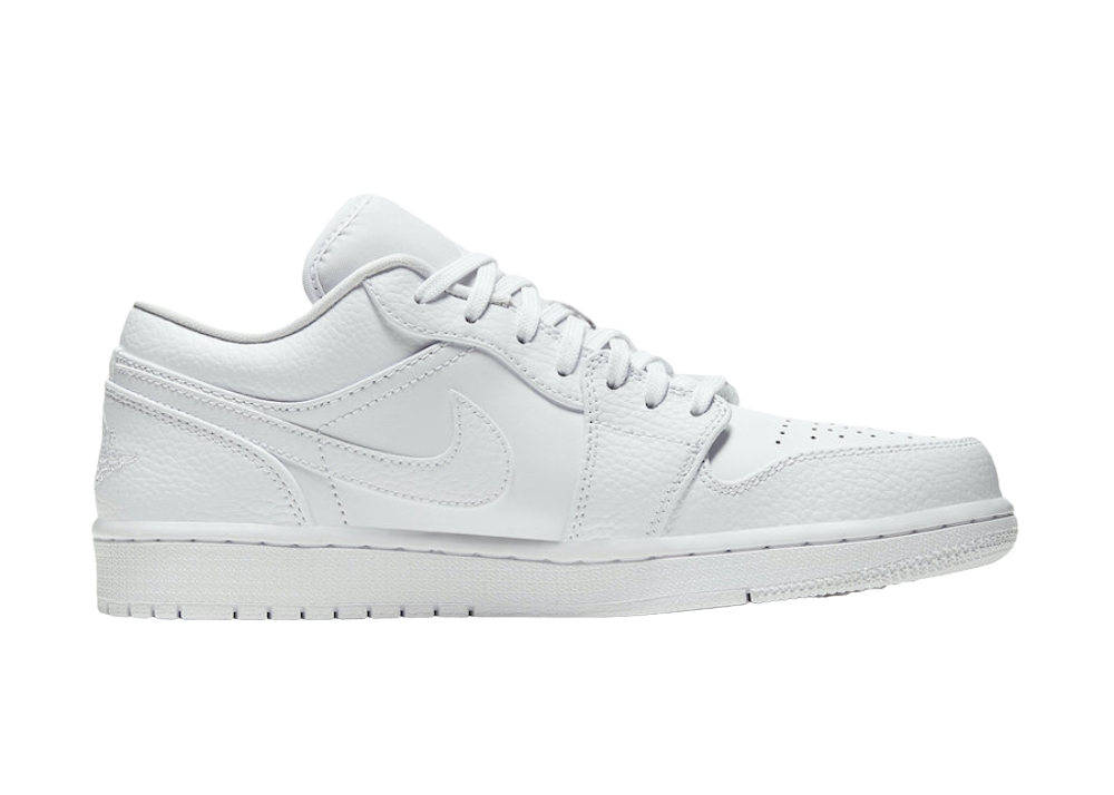Nike Air Jordan 1 Low Triple White Tumbled Leather