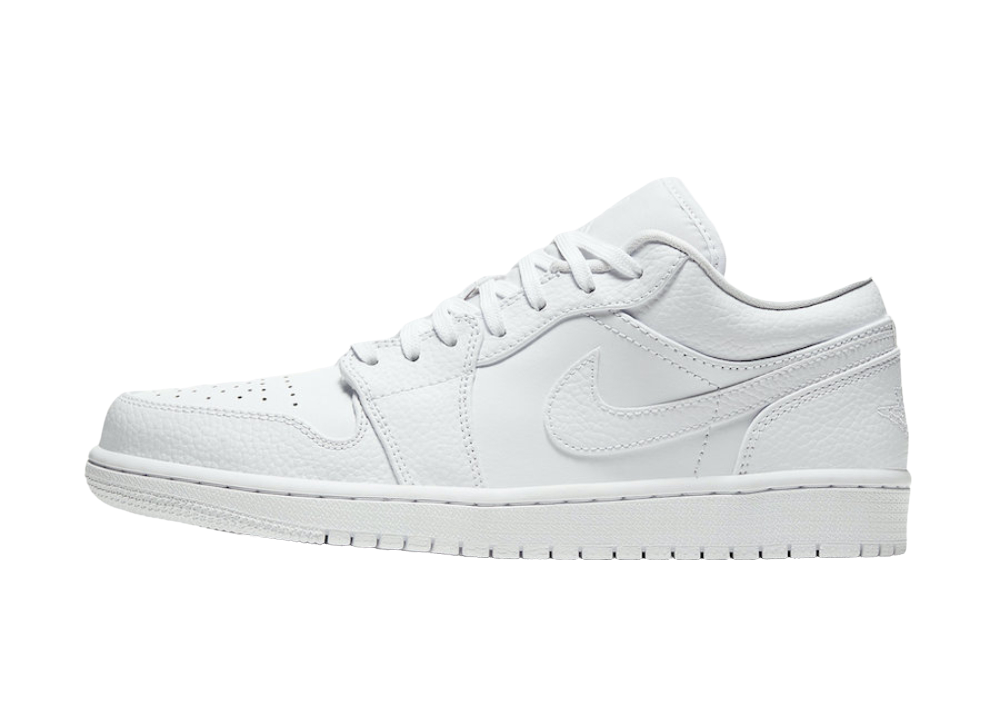 Nike Air Jordan 1 Low Triple White Tumbled Leather