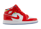 Nike Air Jordan 1 Mid Barcelona Sweater Red Patent (GS)