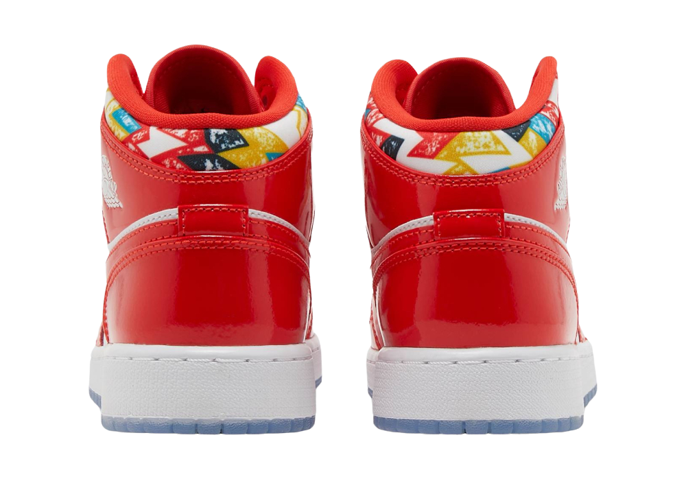 Nike Air Jordan 1 Mid Barcelona Sweater Red Patent (GS)