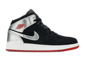 Nike Air Jordan 1 Mid Black Red Silver (GS)