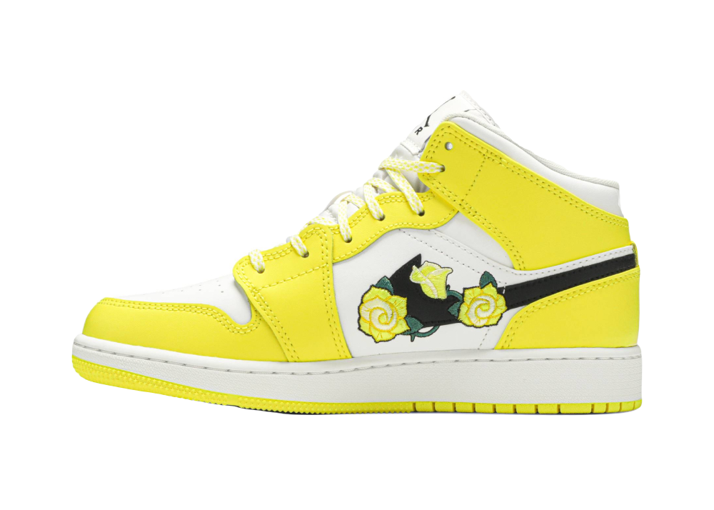 Nike Air Jordan 1 Mid Dynamic Yellow Floral (GS)