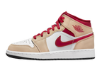 Nike Air Jordan 1 Mid Light Curry Cardinal (GS)
