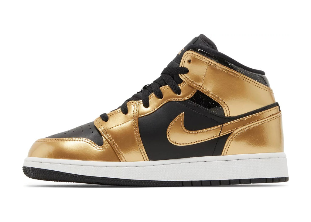 Nike Air Jordan 1 Mid SE Metallic Gold Black (GS)