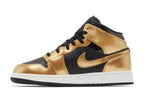 Nike Air Jordan 1 Mid SE Metallic Gold Black (GS)