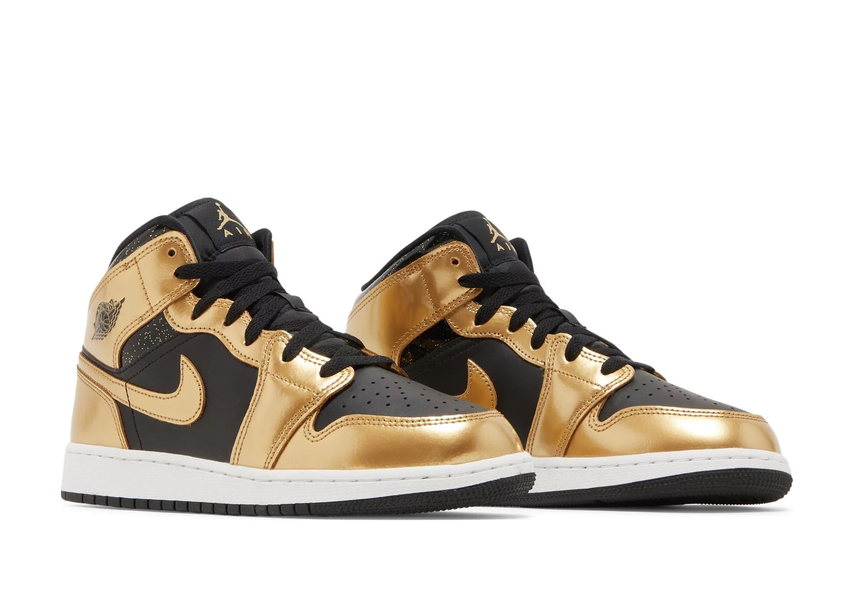 Nike Air Jordan 1 Mid SE Metallic Gold Black (GS)