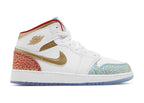 Nike Air Jordan 1 Mid Sneaker School NC to Chicago (GS)
