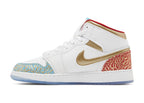 Nike Air Jordan 1 Mid Sneaker School NC to Chicago (GS)