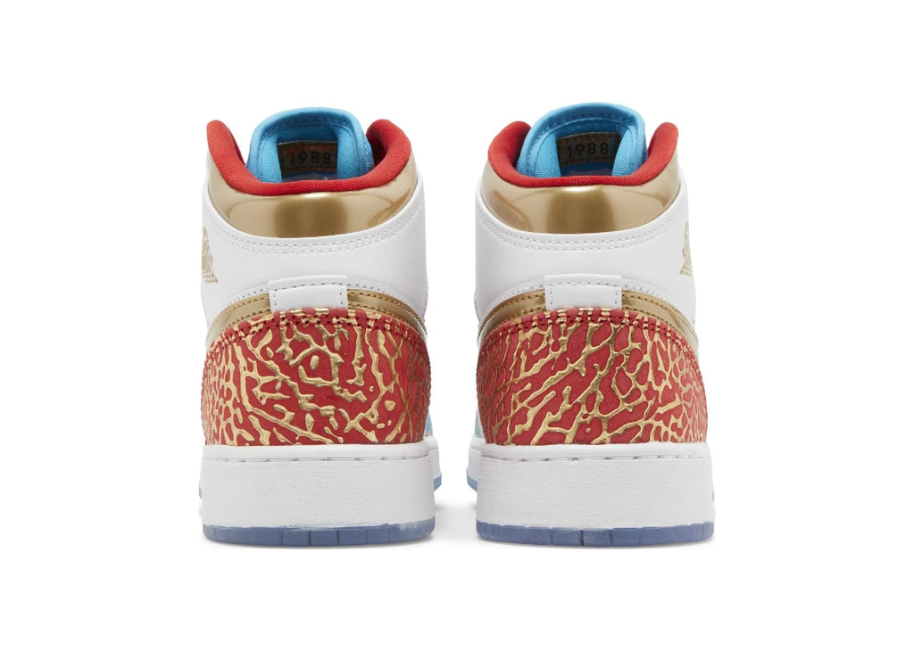 Nike Air Jordan 1 Mid Sneaker School NC to Chicago (GS)
