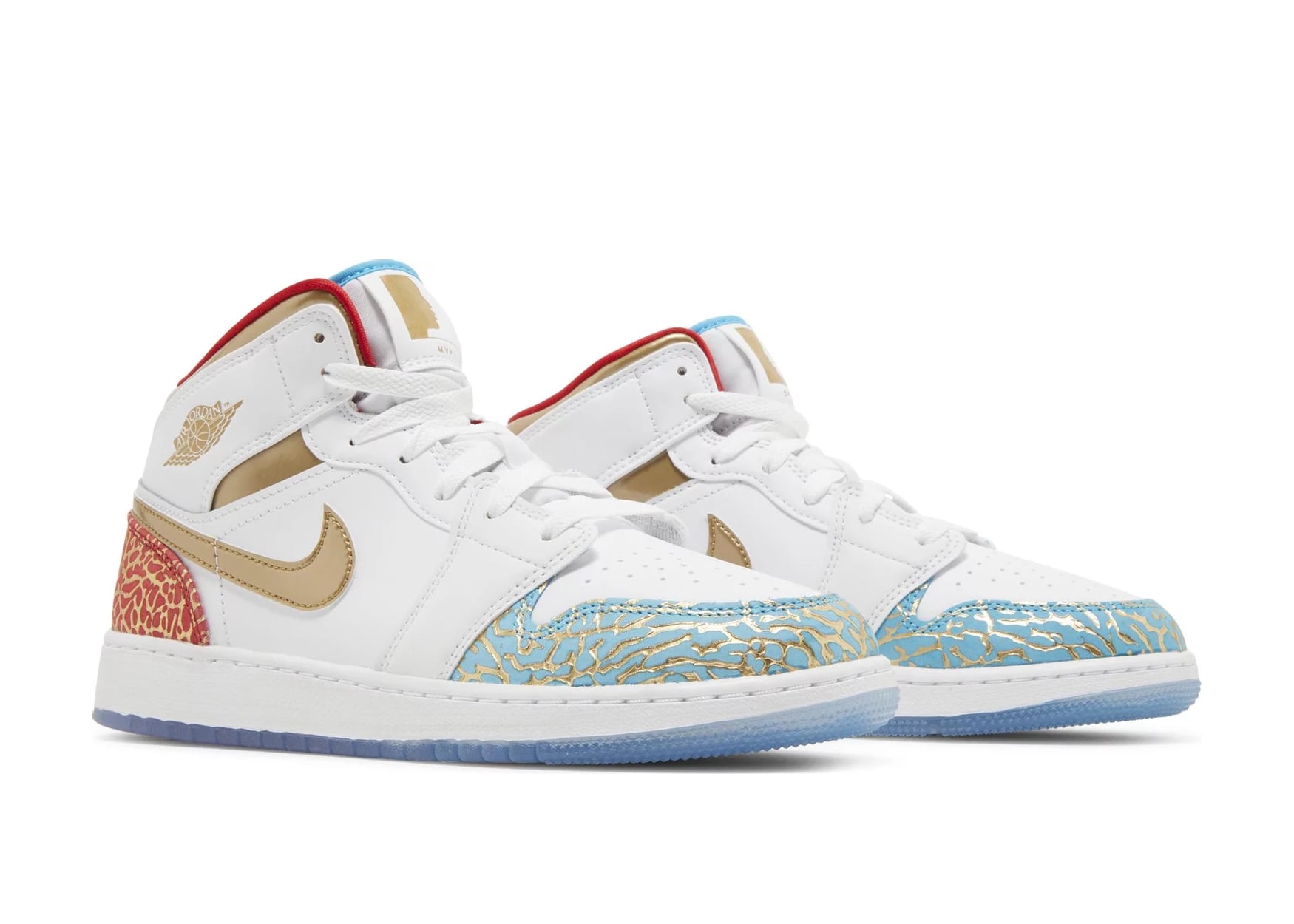 Nike Air Jordan 1 Mid Sneaker School NC to Chicago (GS)