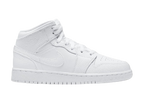 Nike Air Jordan 1 Mid Triple White (GS)