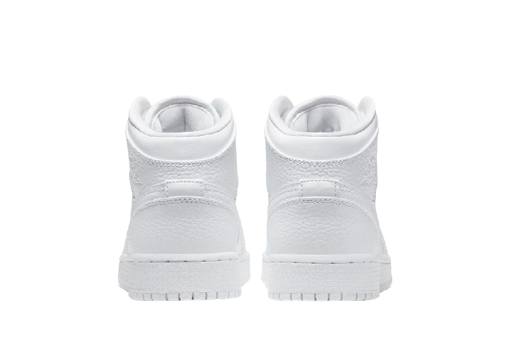 Nike Air Jordan 1 Mid Triple White (GS)