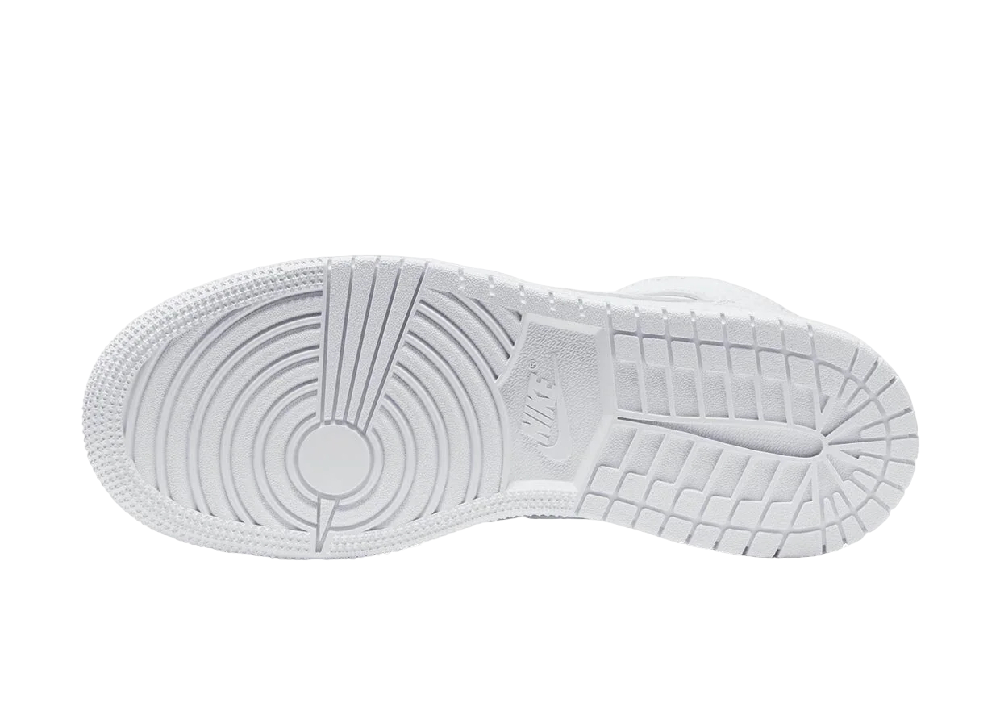 Nike Air Jordan 1 Mid Triple White (GS)