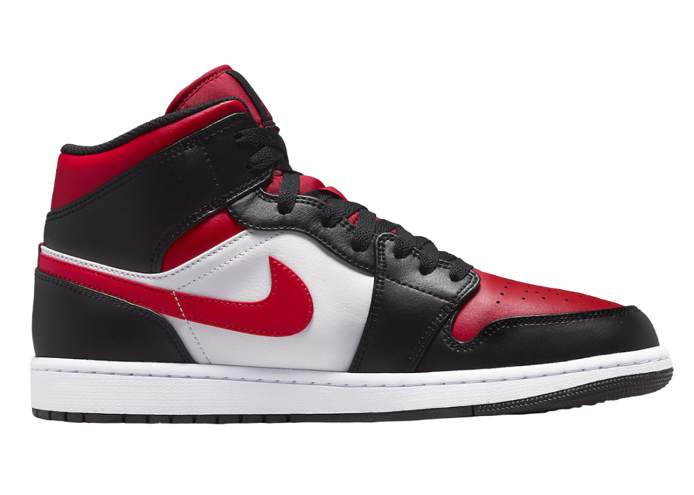 Nike Air Jordan 1 Mid White Black Red (2022)