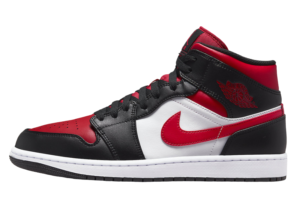 Nike Air Jordan 1 Mid White Black Red (2022)