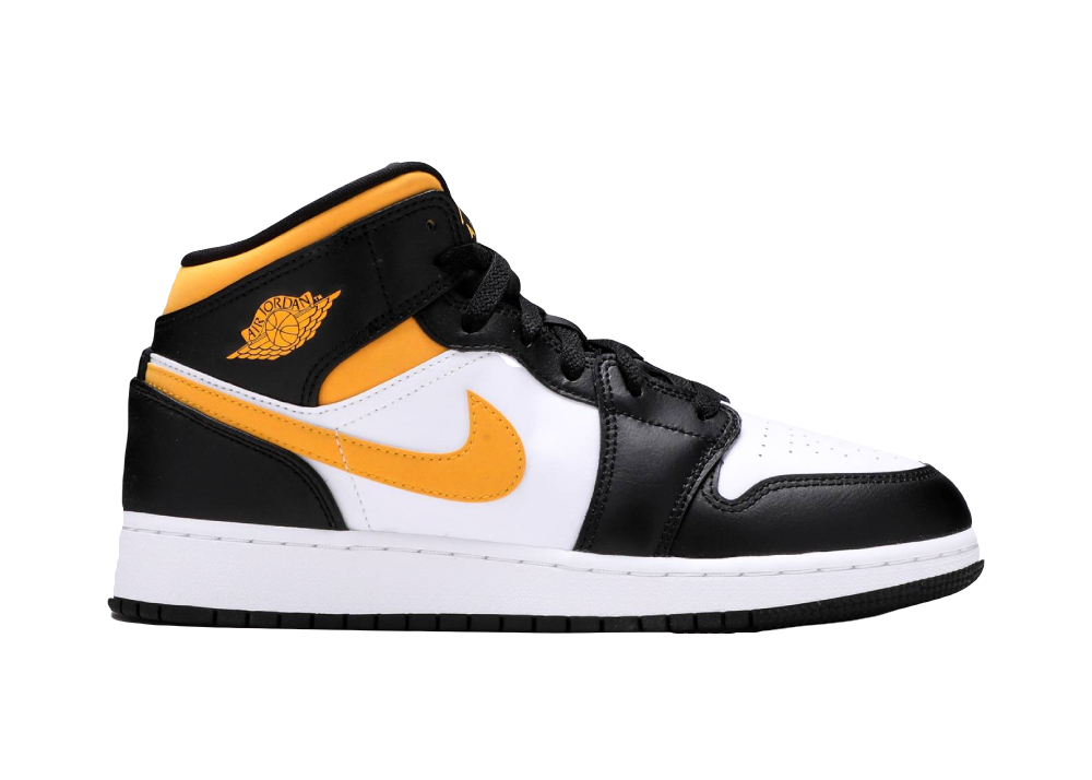 Nike Air Jordan 1 Mid White Pollen Black (GS)