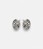 David Yurman Sculpted Cable Sterling Silver Hoop Earrings in Silver