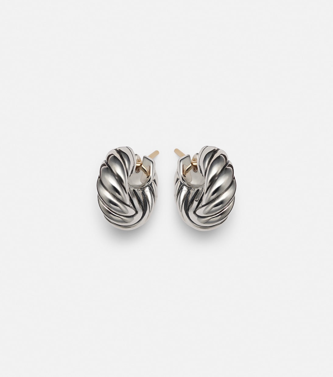 David Yurman Sculpted Cable Sterling Silver Hoop Earrings in Silver