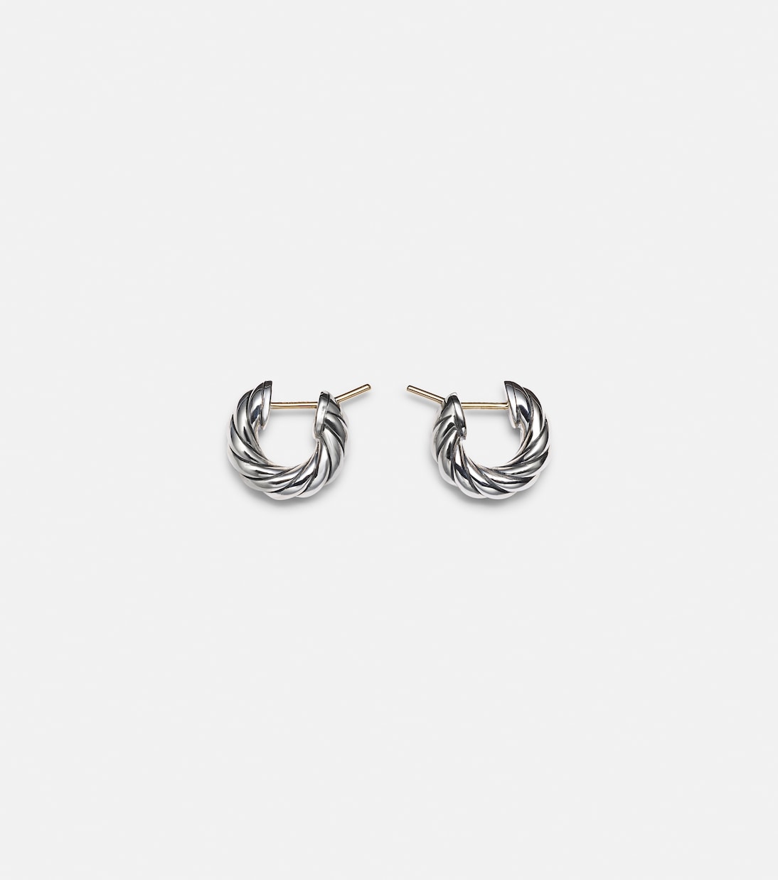 David Yurman Sculpted Cable Sterling Silver Hoop Earrings in Silver