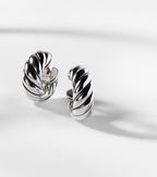 David Yurman Sculpted Cable Sterling Silver Hoop Earrings in Silver