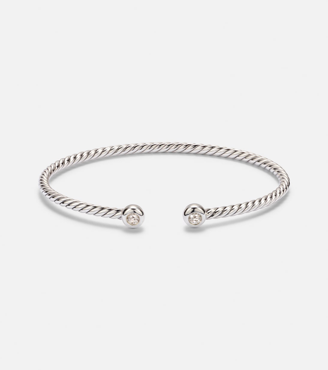 David Yurman Cable Flex® Micro 925 Sterling Silver Bracelet with Diamonds in Silver