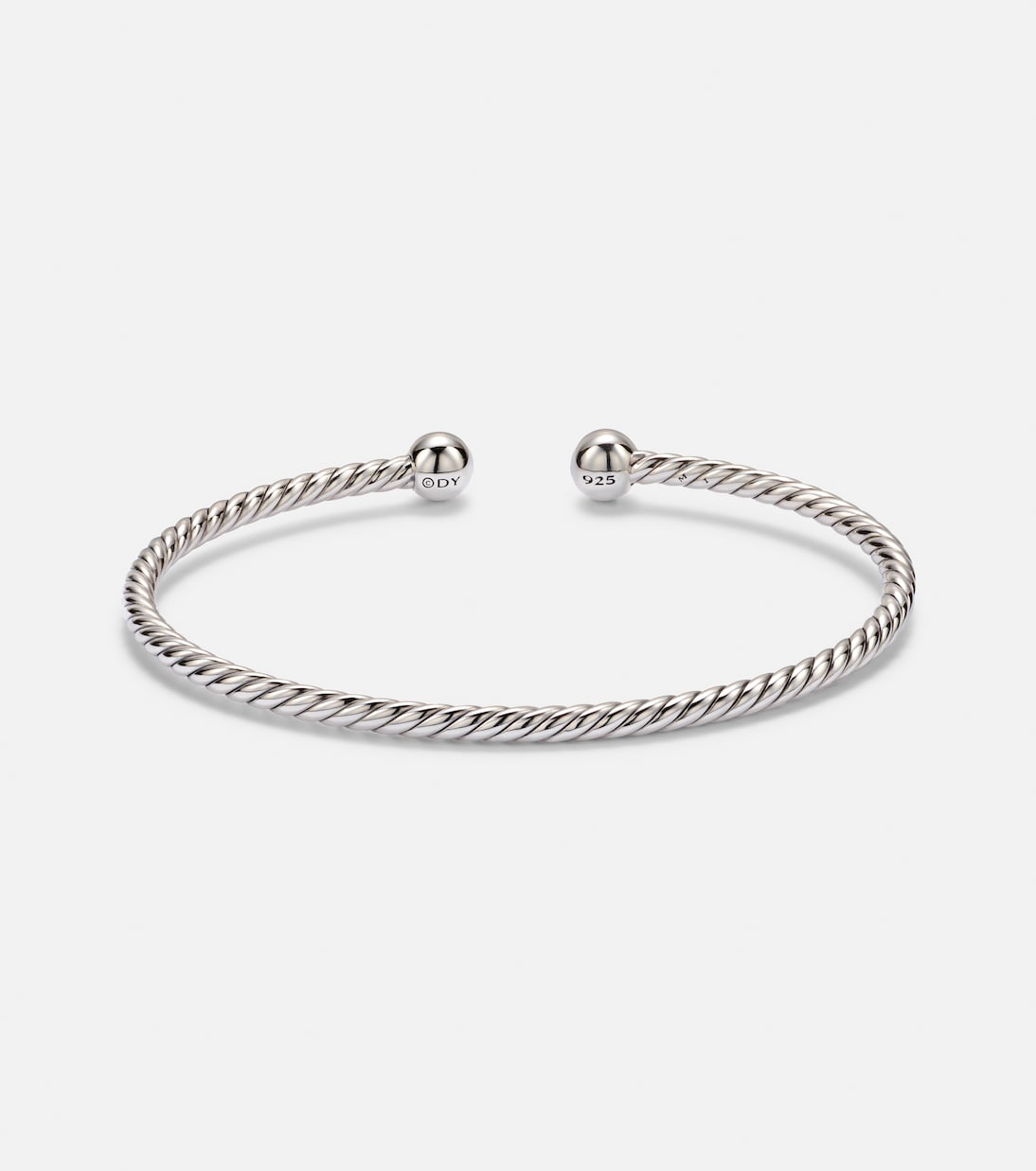 David Yurman Cable Flex® Micro 925 Sterling Silver Bracelet with Diamonds in Silver