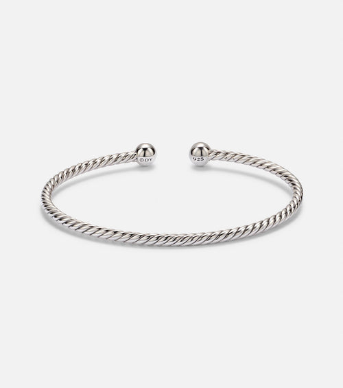 David Yurman Cable Flex® Micro 925 Sterling Silver Bracelet with Diamonds in Silver