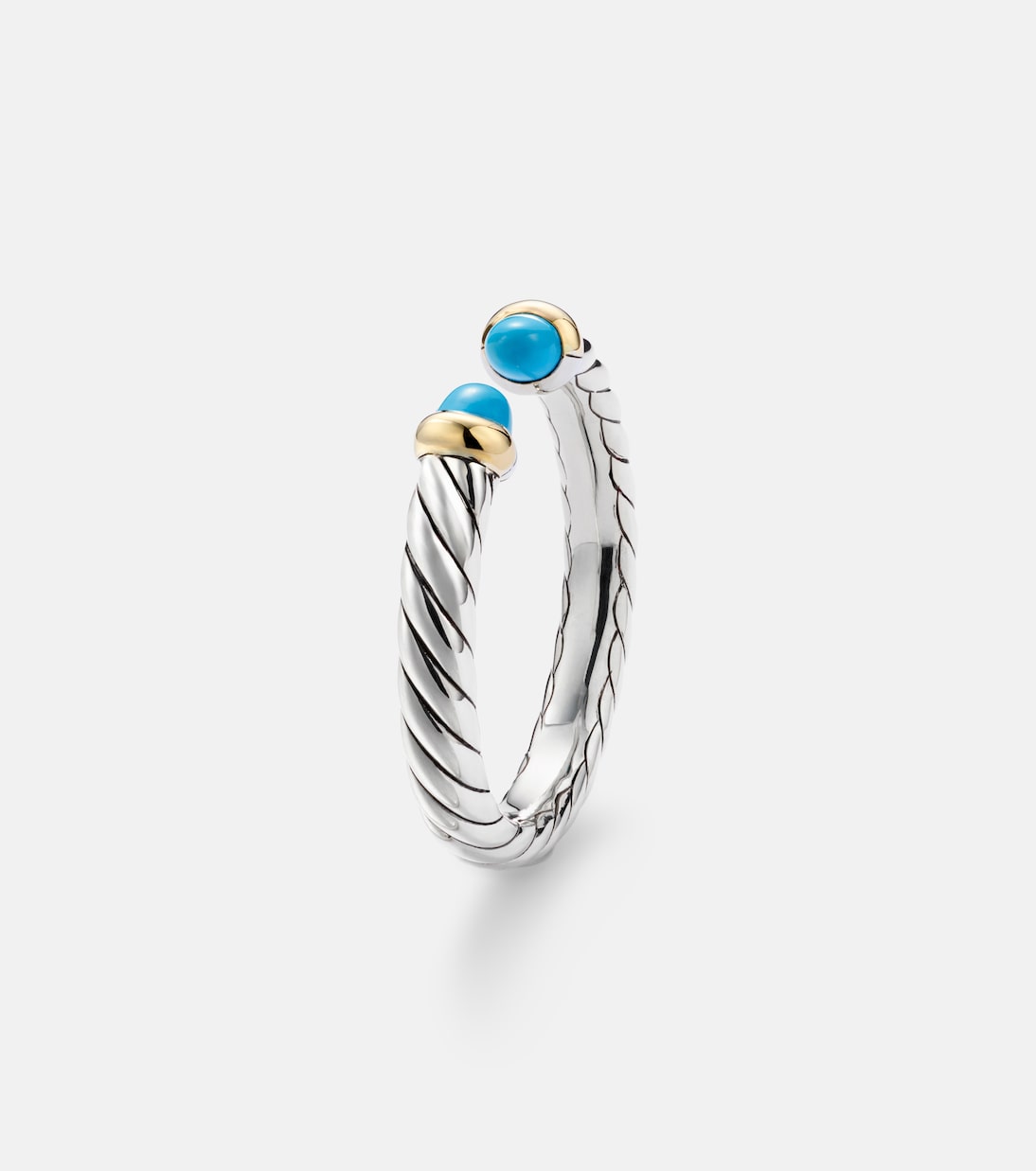 David Yurman Cable Collectibles® Petite Cable sterling silver ring with turquoises in silver