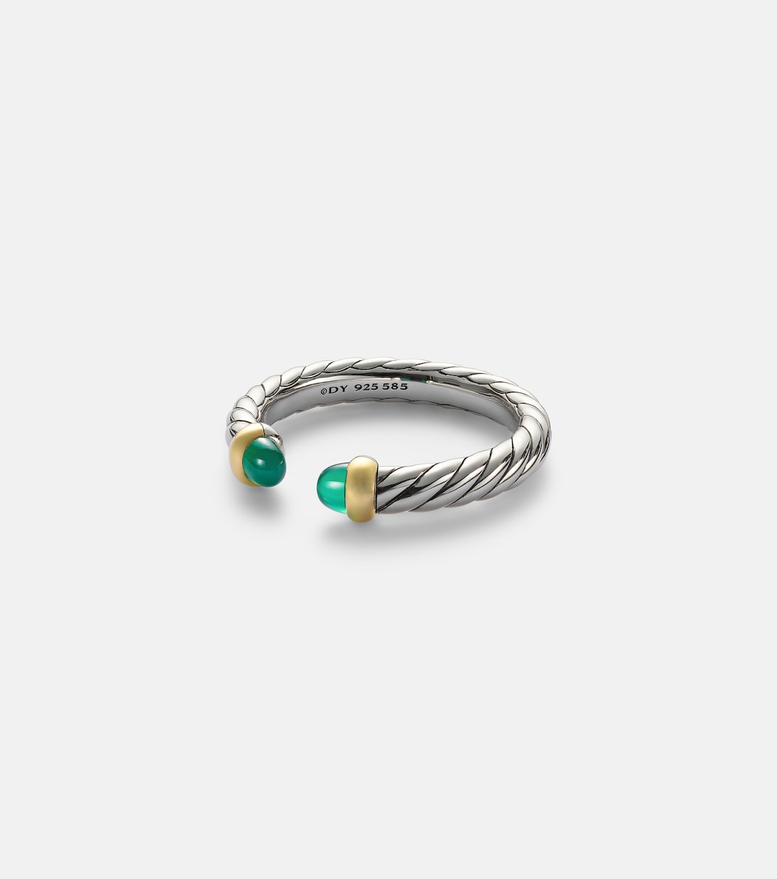 David Yurman Cable Collectibles® Petite Cable sterling silver ring with onyx in silver