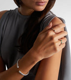 David Yurman Petite Cable Sterling Silver Ring with Onyx in Silver