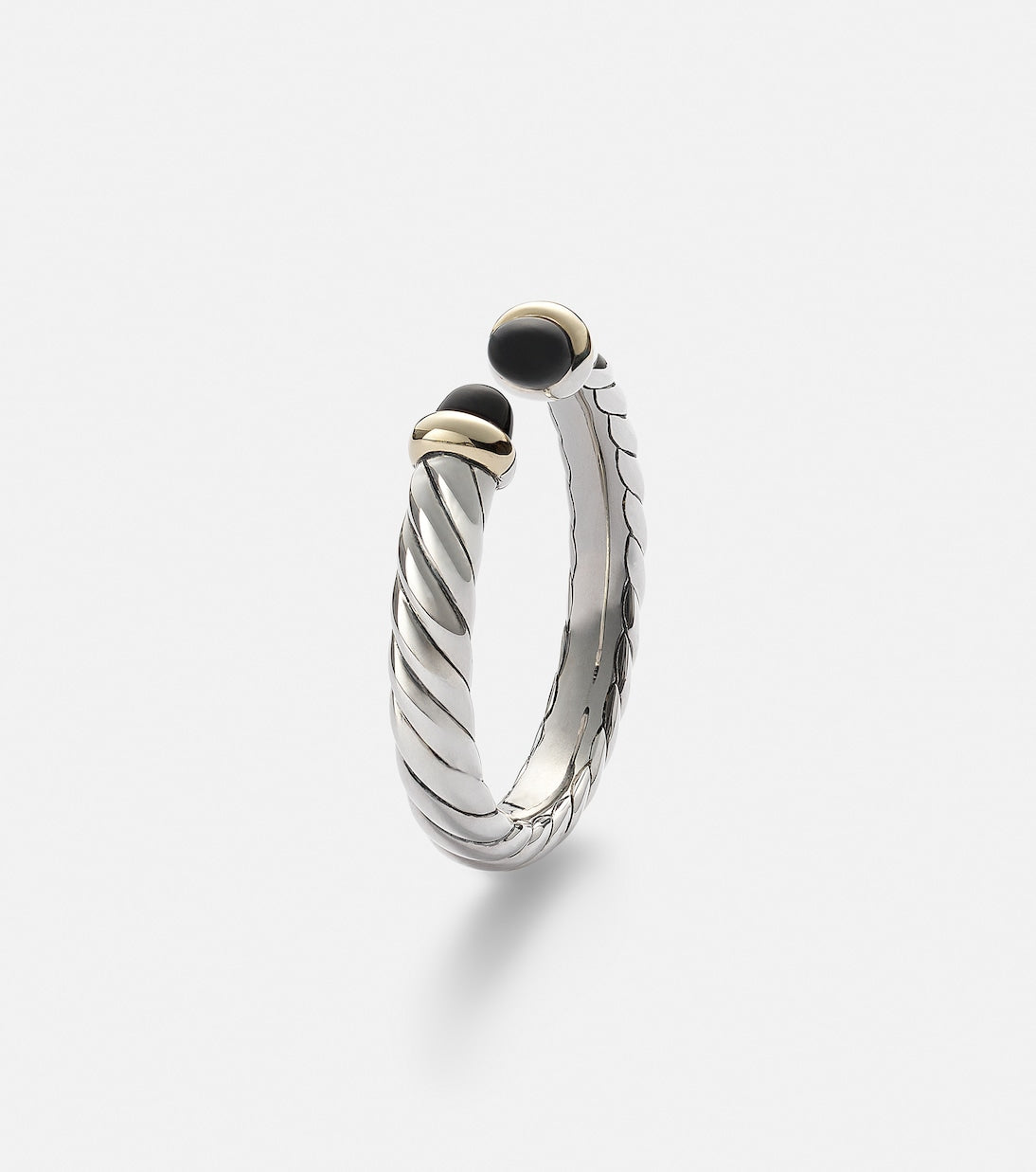 David Yurman Cable Collectibles® Petite Cable sterling silver ring with onyx in silver