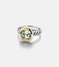 David Yurman Mercer® Sterling Silver and 18kt Gold Ring with Prasiolite in Silver