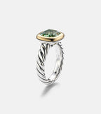 David Yurman Mercer® Sterling Silver and 18kt Gold Ring with Prasiolite in Silver