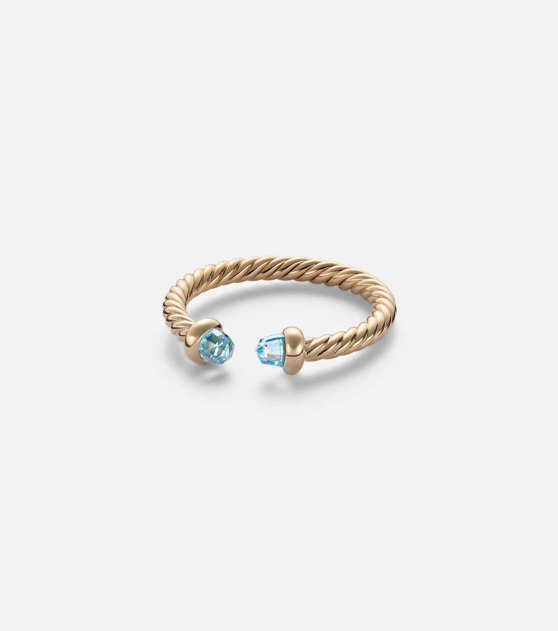 David Yurman Cablespira® Micro 18kt gold ring with topaz in gold