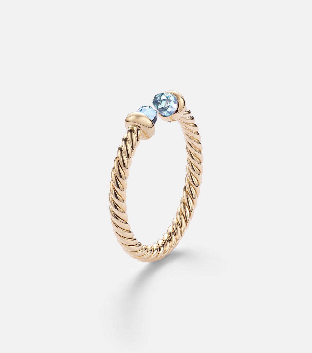 David Yurman Cablespira® Micro 18kt gold ring with topaz in gold